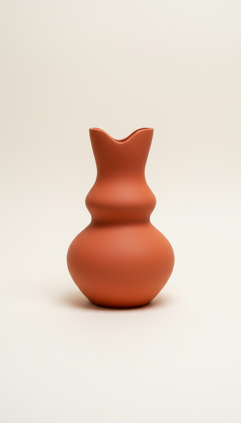 Sculptural vase in terracotta pop